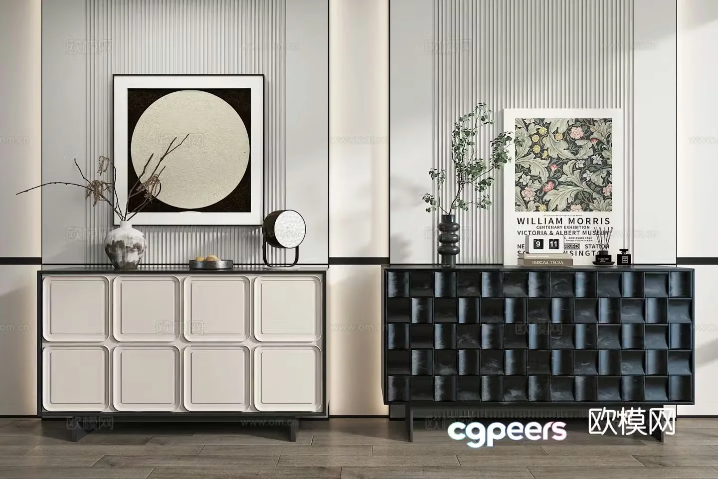 Modern entrance cabinet Duanjing cabinet 3D model