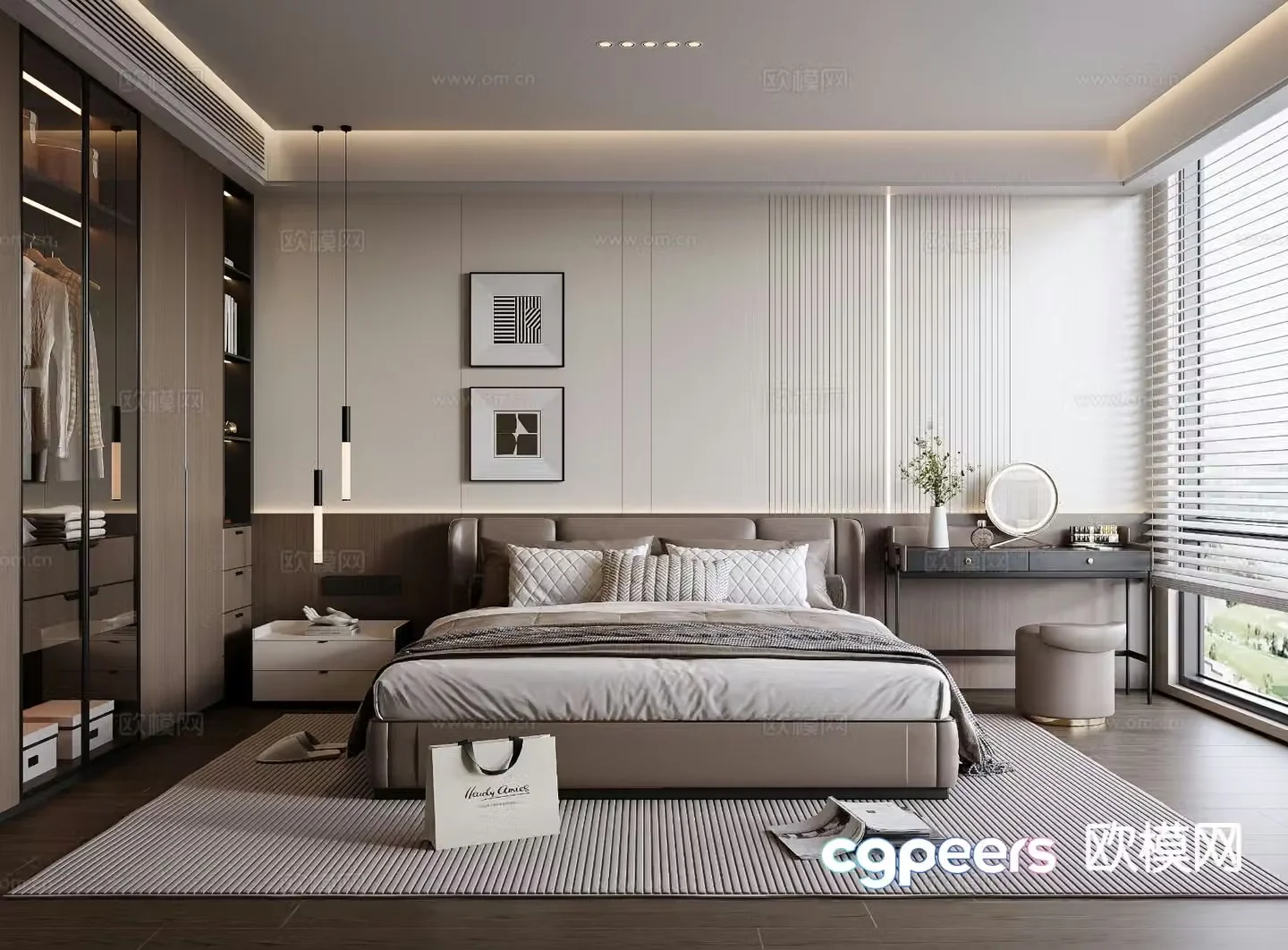 Italian style bedroom master bedroom 3d model