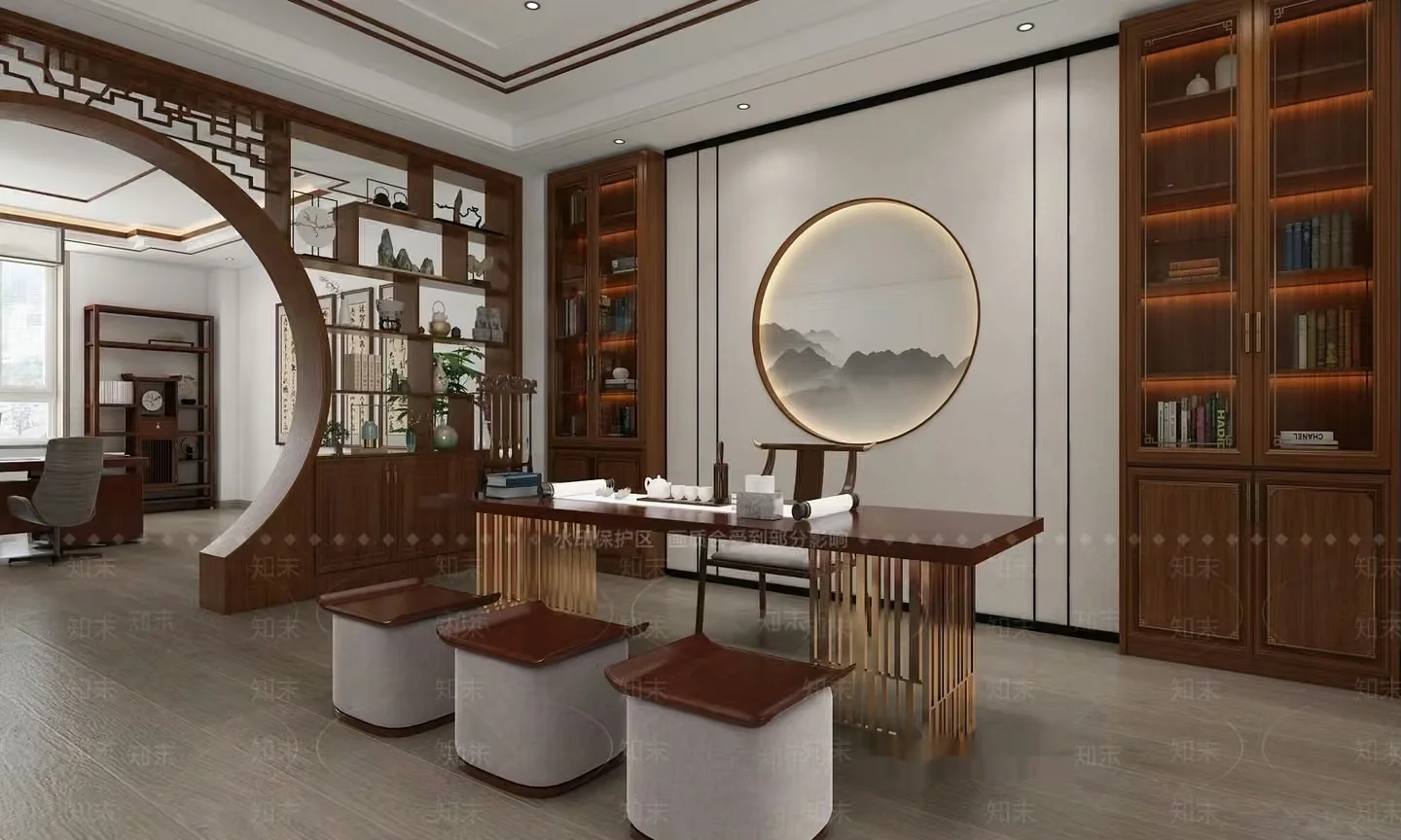 Traditional Asian Office 3D Model – 3467 – VRAY Render
