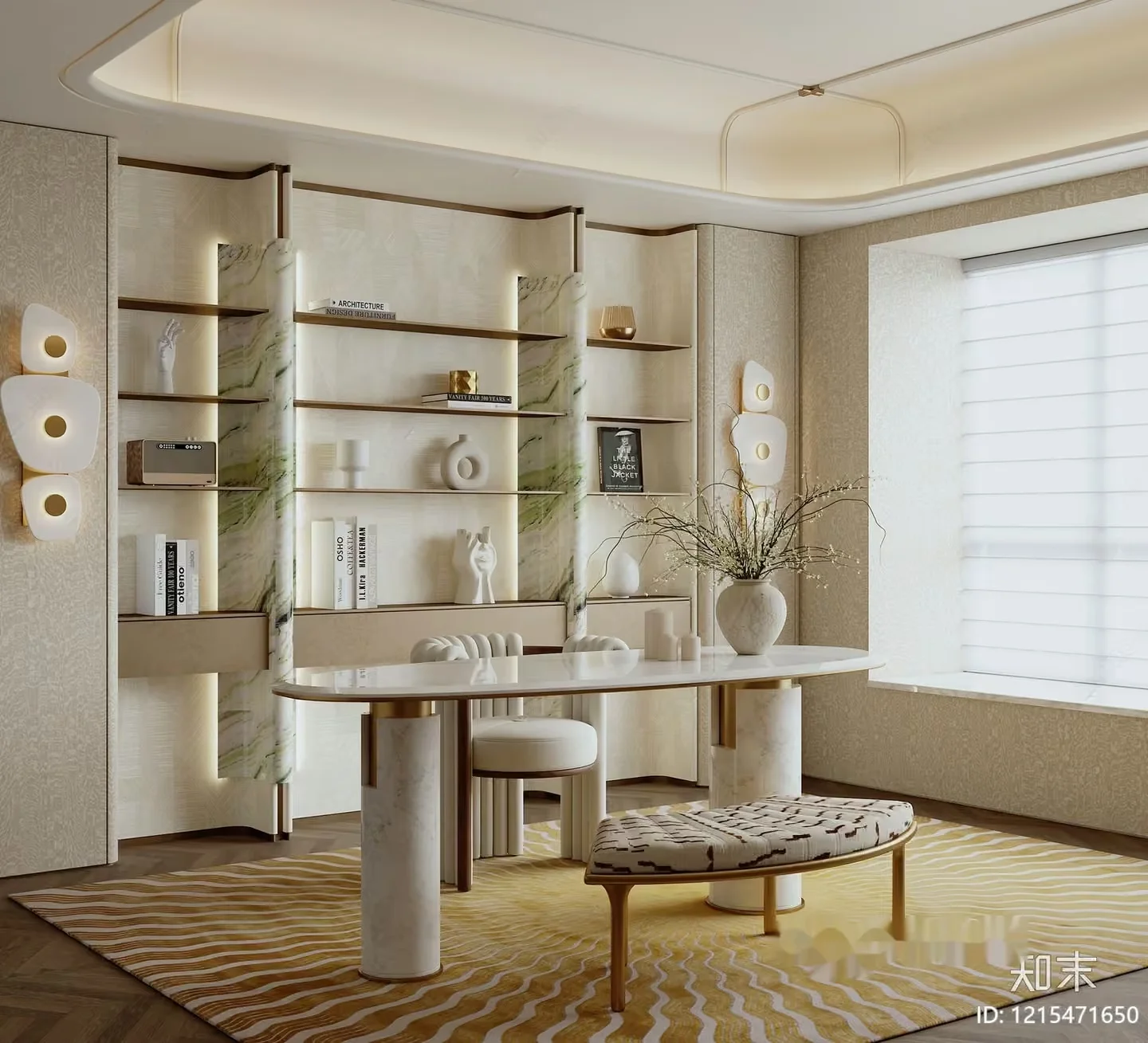 Modern Dining Room 3D Model – 9570 – VRAY Render