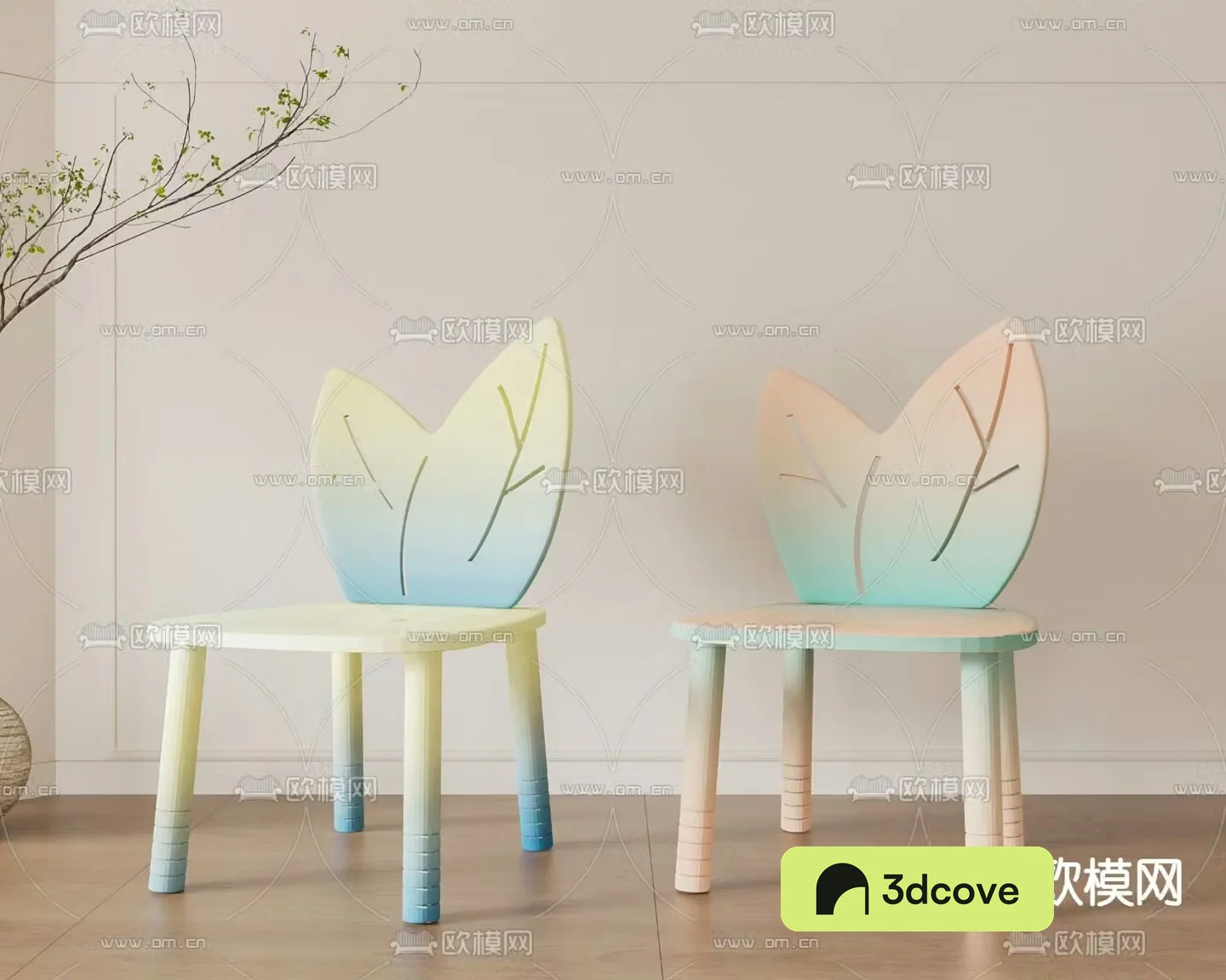 Children’s chair cartoon chair gradient chair