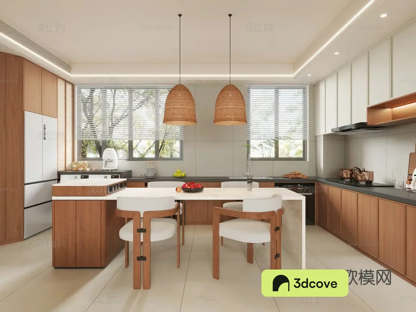 Middle style kitchen 3d model