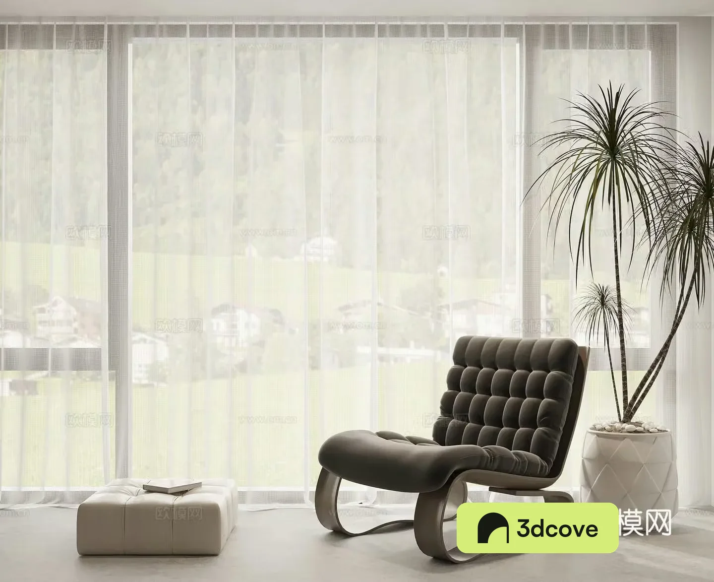 Leisure chair lazy sofa potted