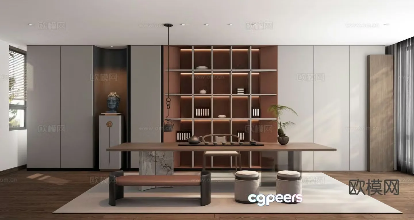 New Chinese tea room 3d model