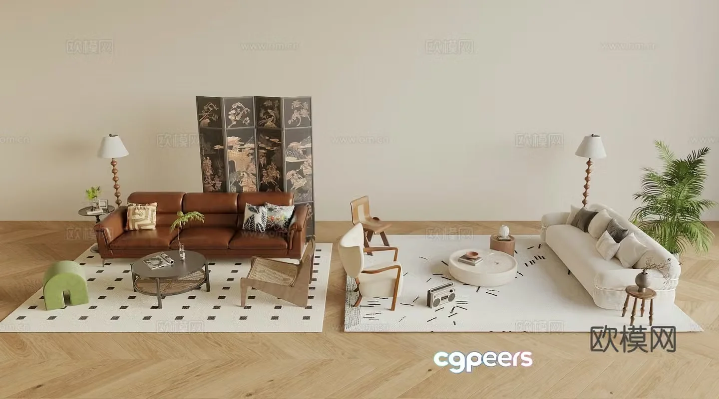Medieval style modular sofa 3D model
