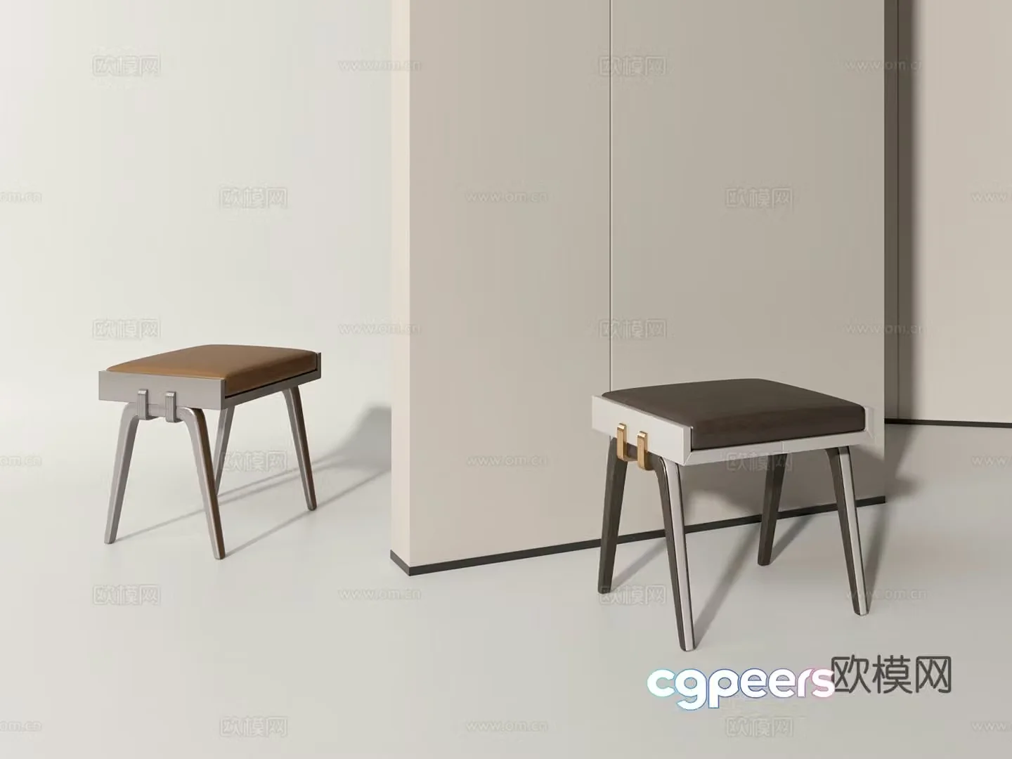 Modern stool light luxury stool 3d model