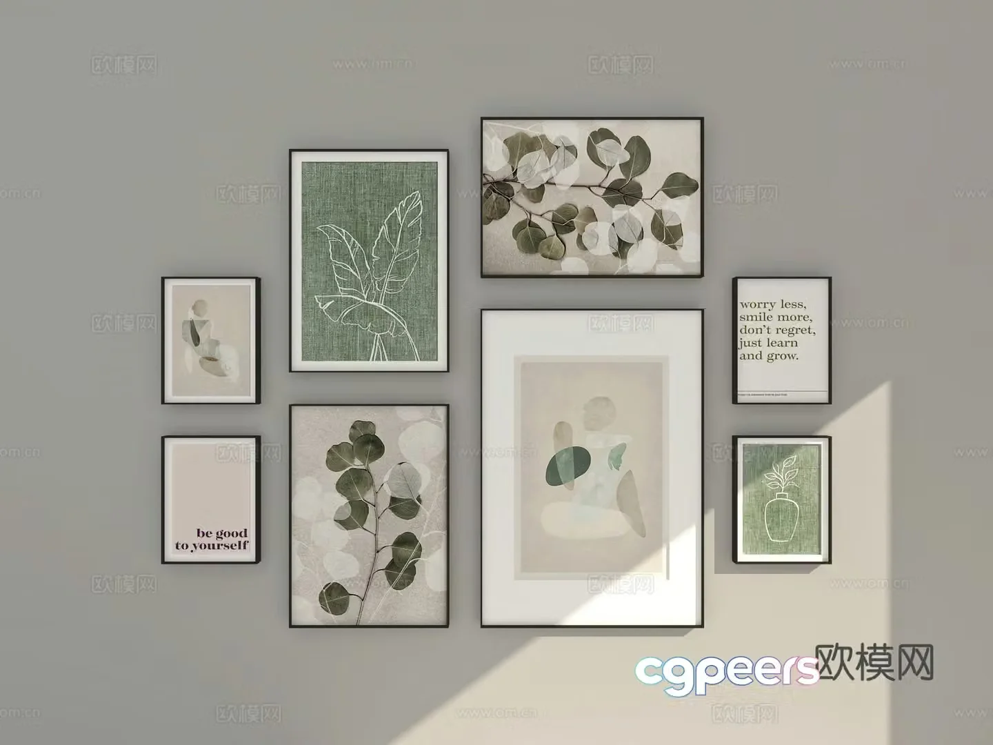 Combination painting Modern painting Nordic painting 3D model