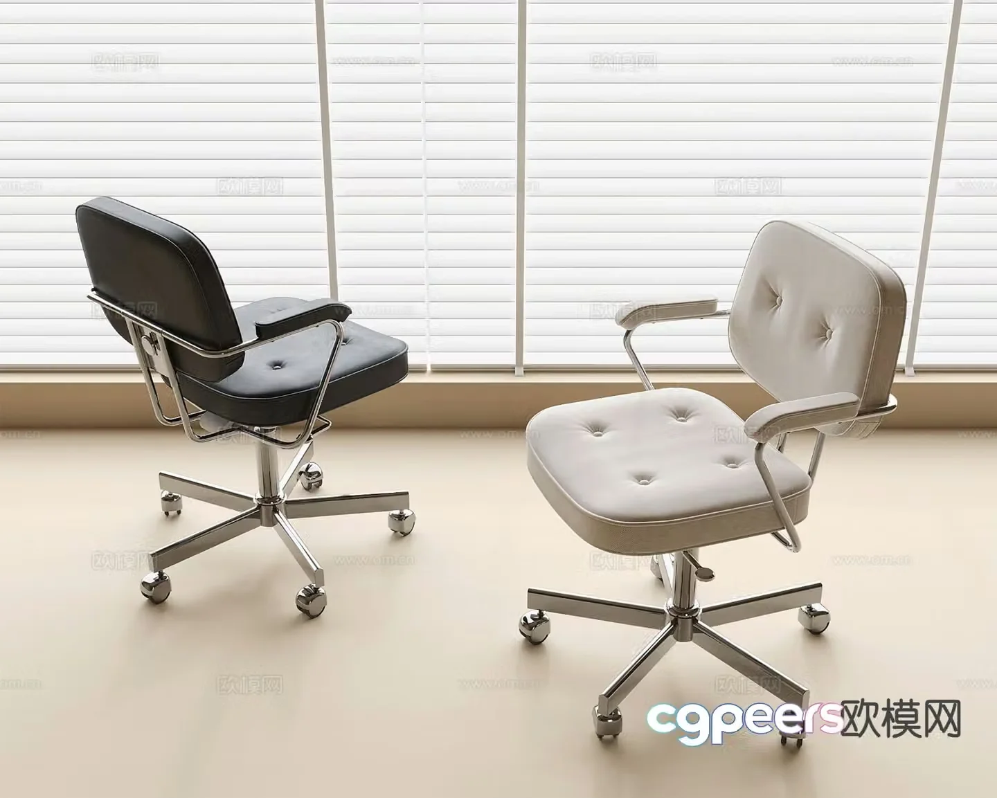 Leather office chair shift chair staff chair 3d model
