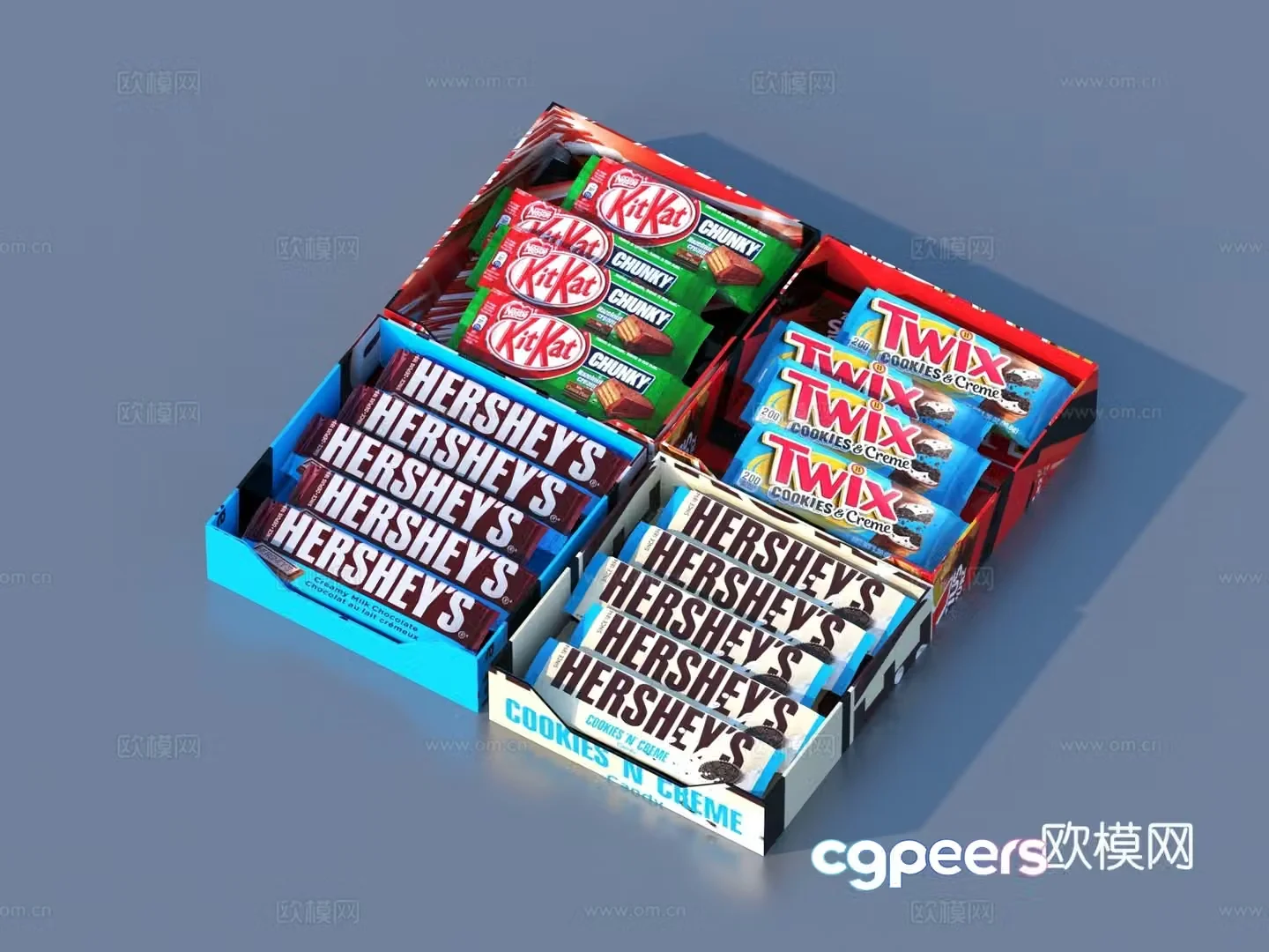 Snacks Packaging Bags Food Box 3D Model