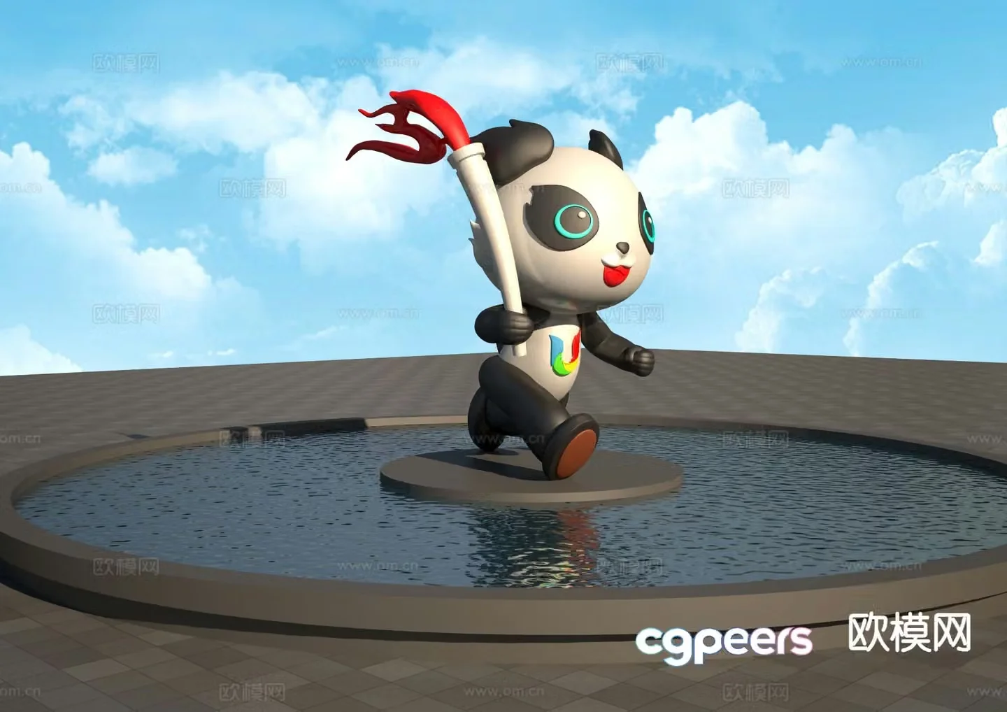 Universiade Rongbao Sculpture Landscape Sculpture 3D Model