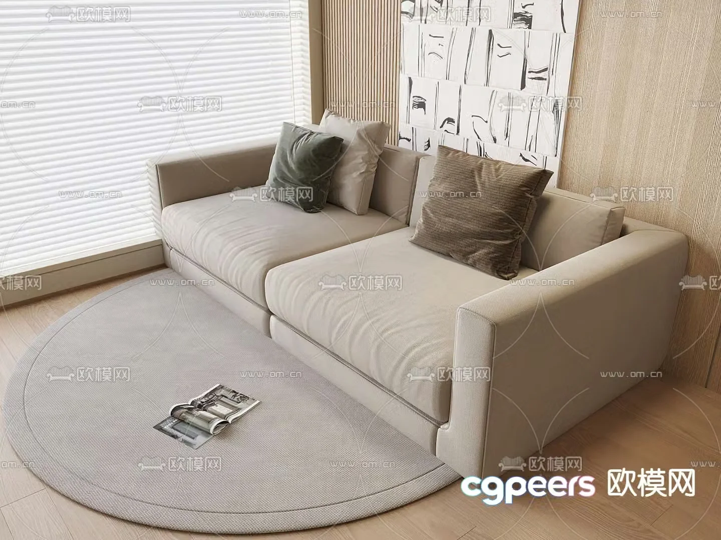 Double sofa 3d model