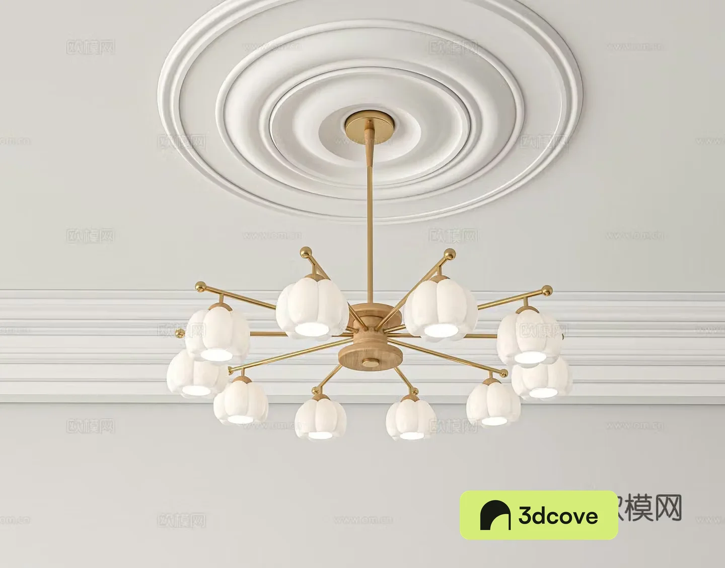 Log Cream Wind Chandelier