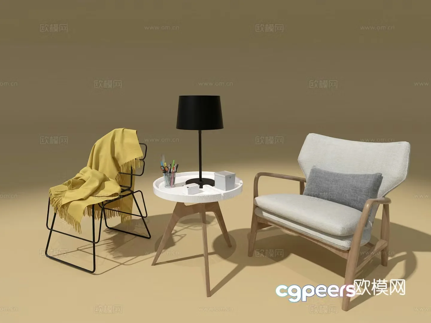 Stainless steel chair 3d model