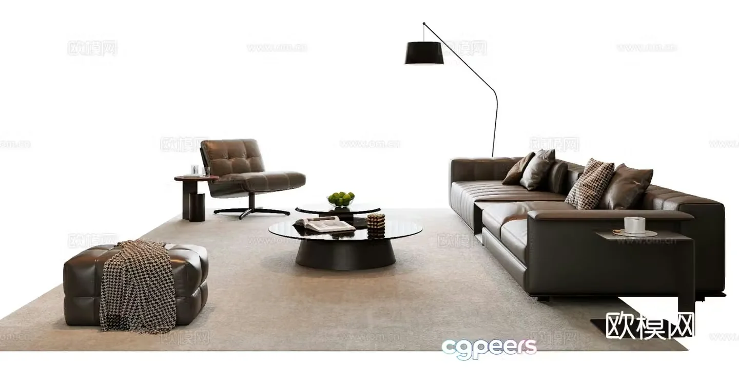 Italian sectional sofa 3d model