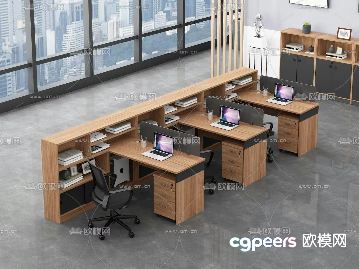 Card space desk workstation 3D model