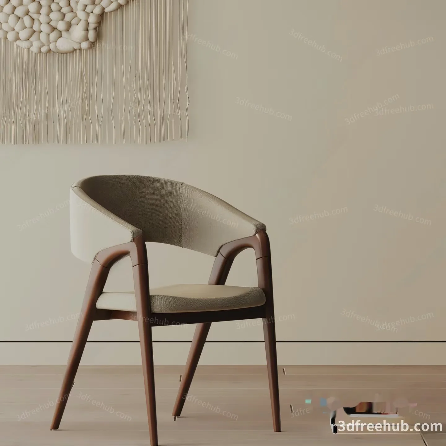 Modern Beige Chair 3D Model – 21202 – VRAY Render