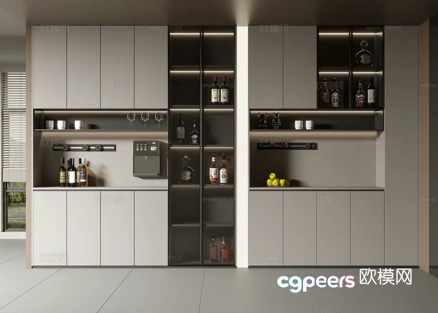 Modern wine cabinet 3d model