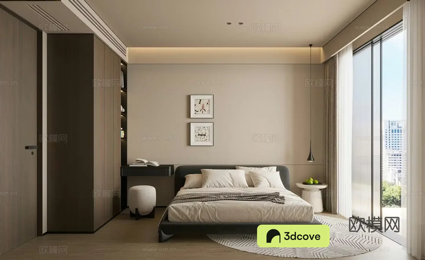 Modern minimalist home bedroom