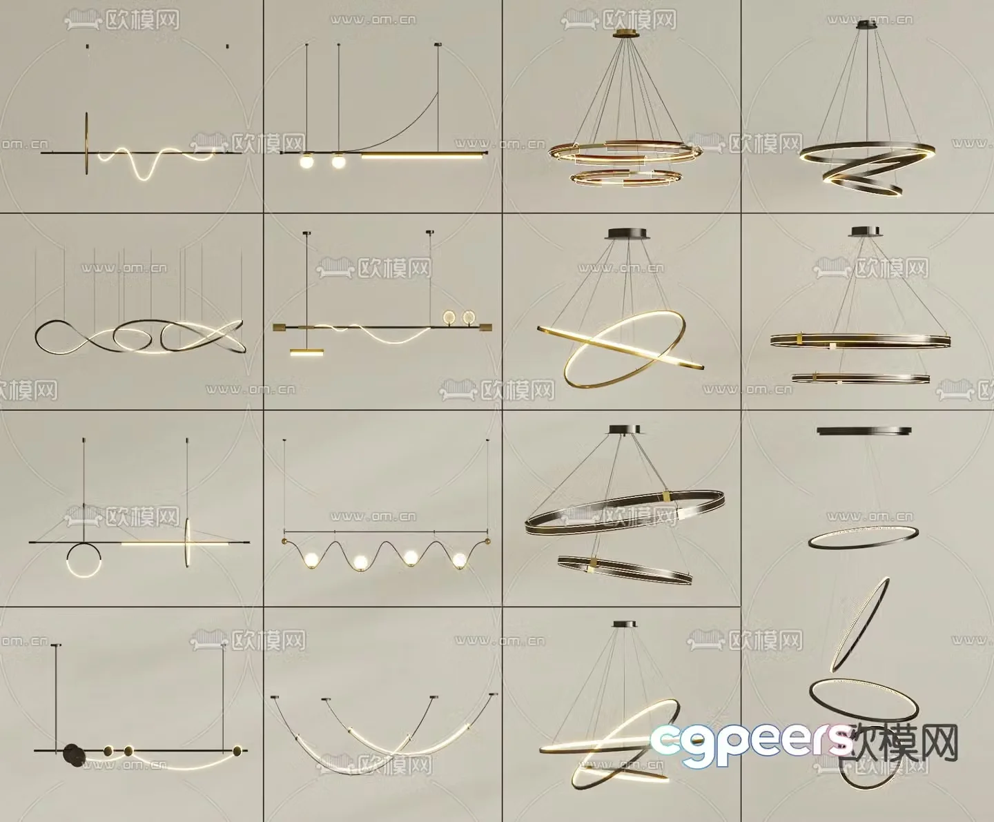 Light luxury chandelier art chandelier 3d model