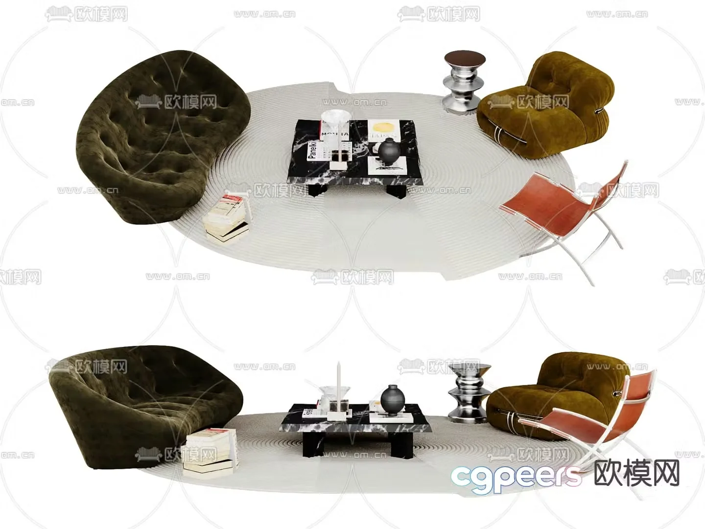 Medieval style modular sofa 3D model