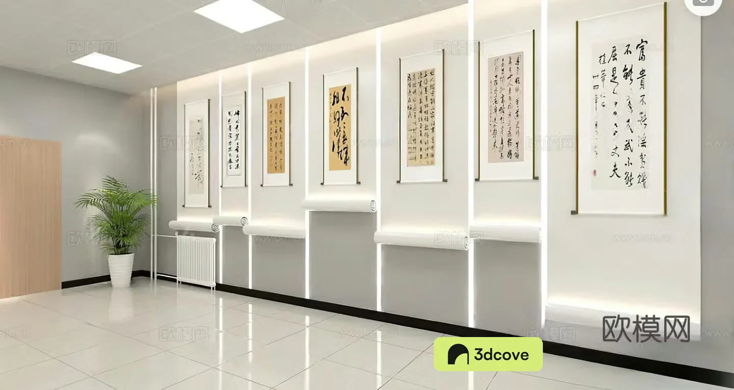 Modern Art Hall Painting Hall Calligraphy Hall Theme Wall Cultural Wall Calligraphy Theme Wall