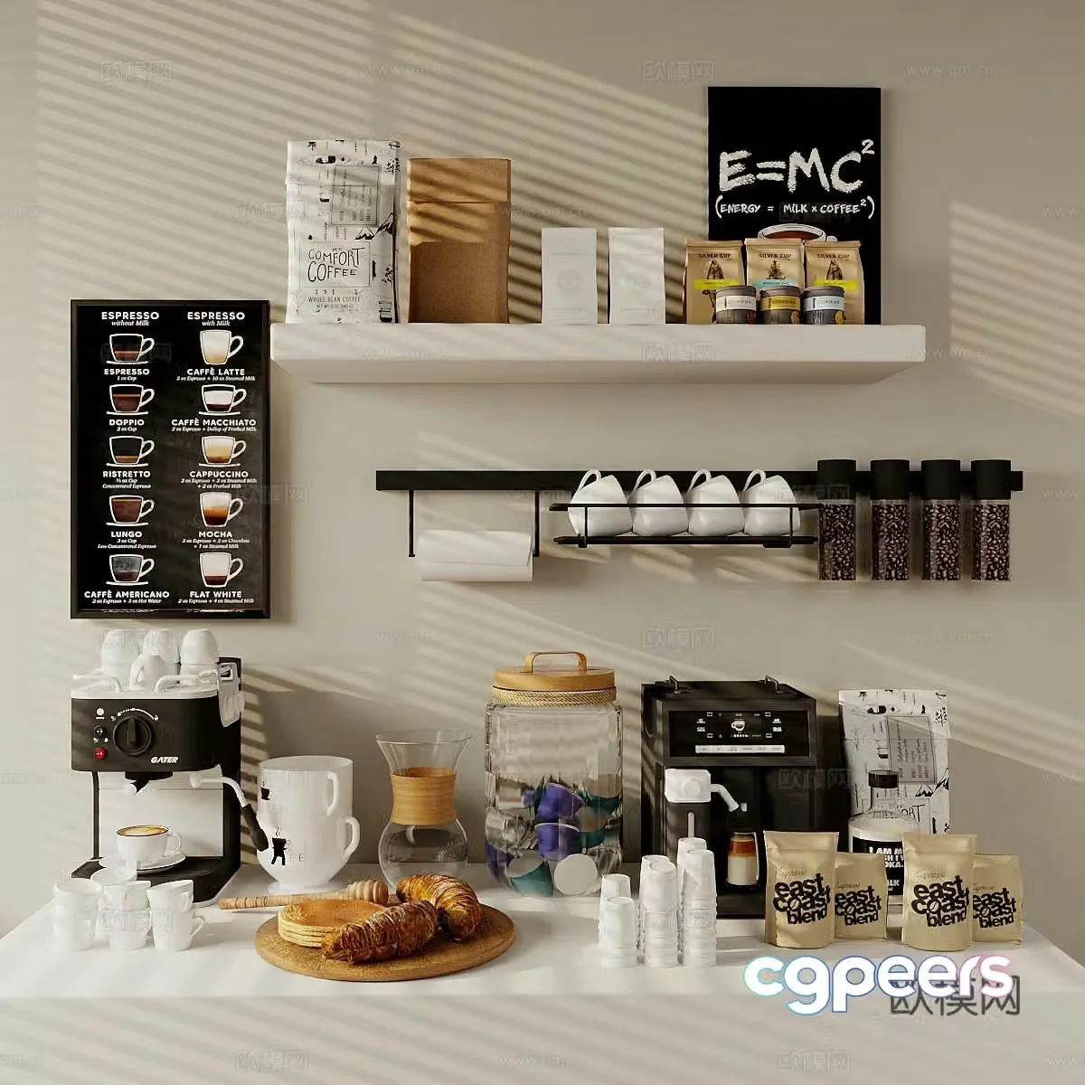 Coffee machine kitchen appliances capsule coffee machine bean grinder direct drinker coffee ornament 3D model