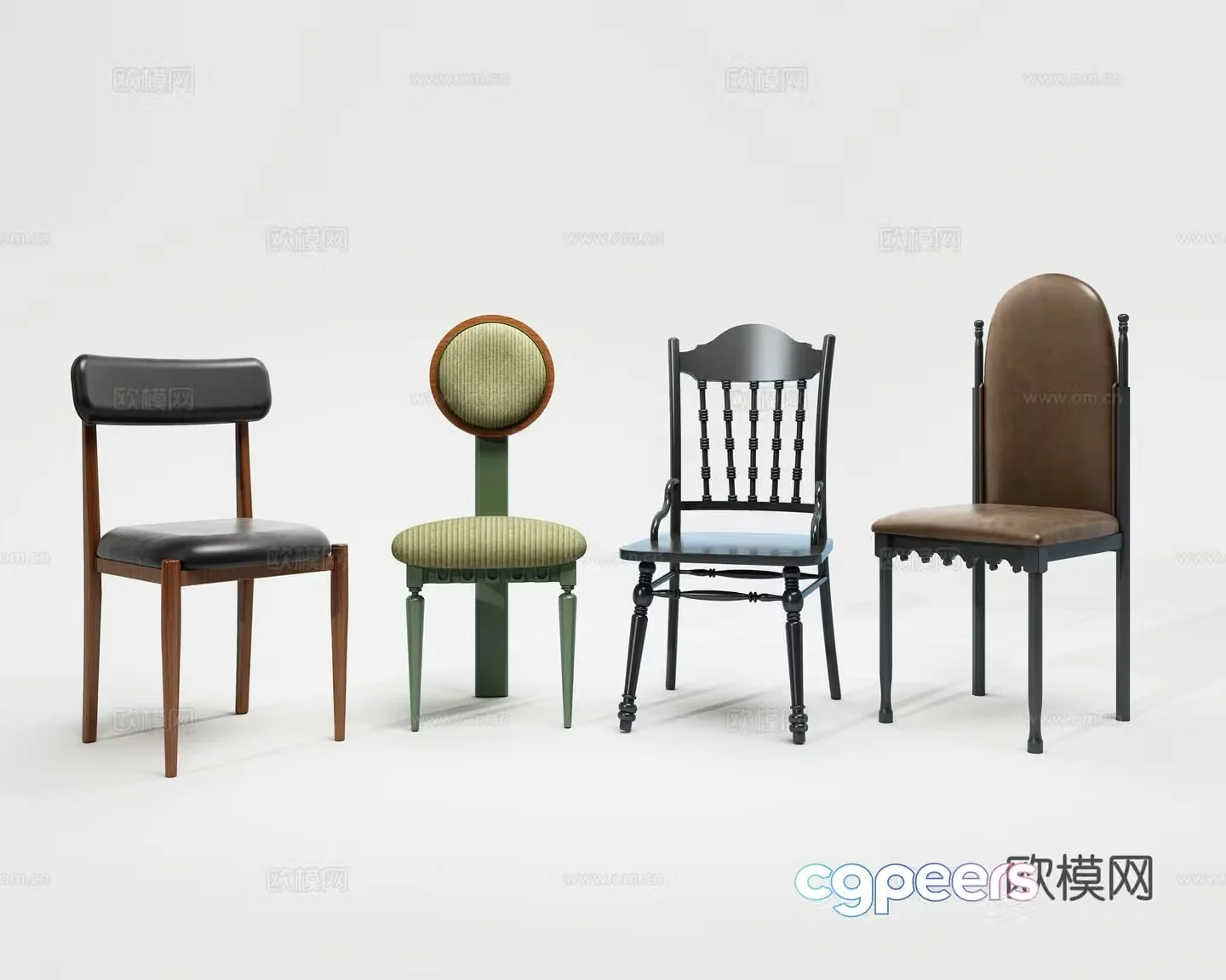 Medieval style chair dining chair 3d model