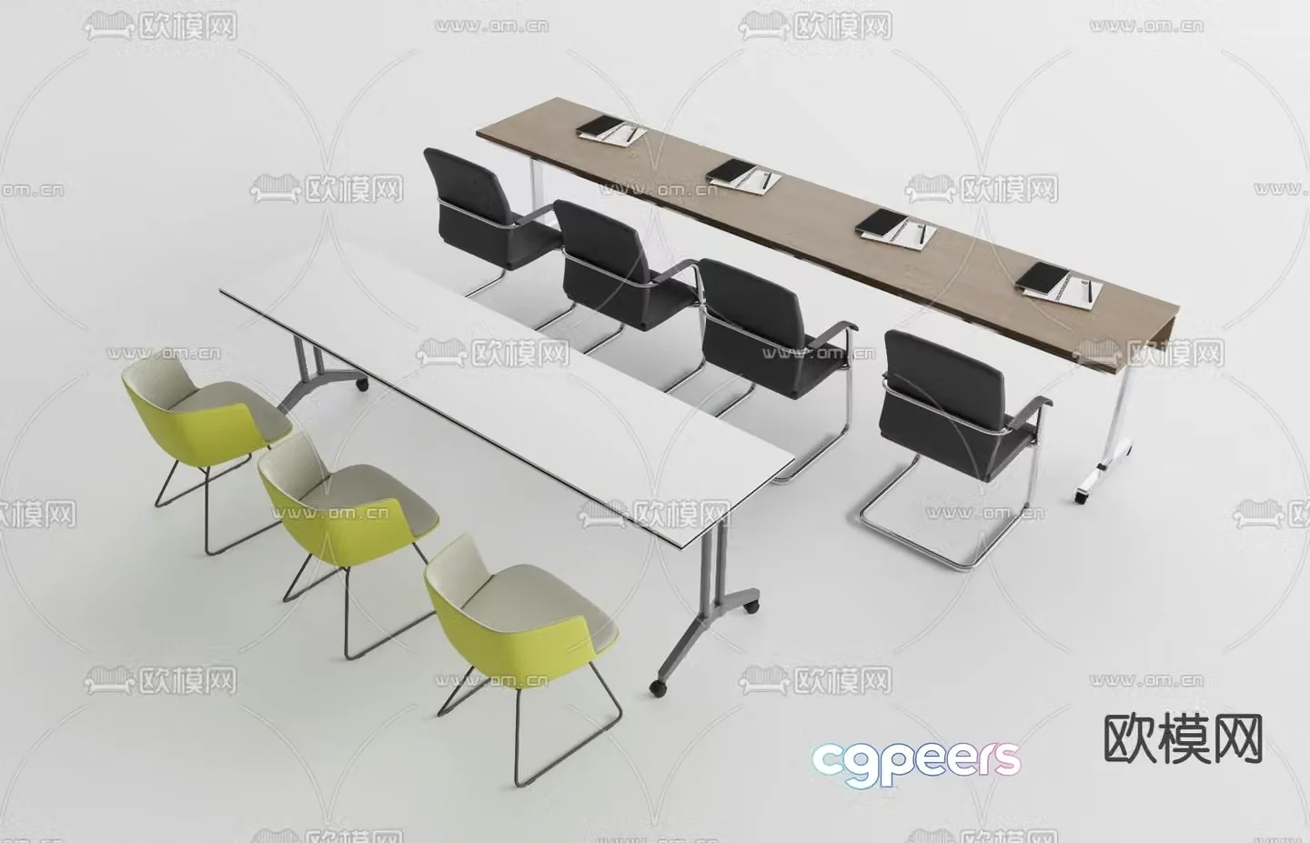 Modern conference tables and chairs desk tables and chairs 3d model