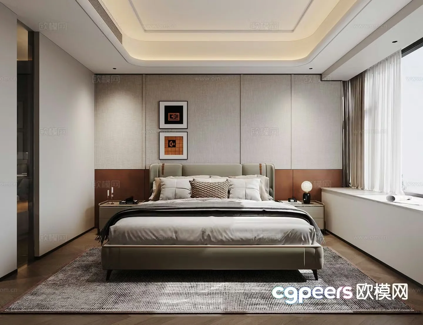 Italian style bedroom master bedroom dressing room 3d model