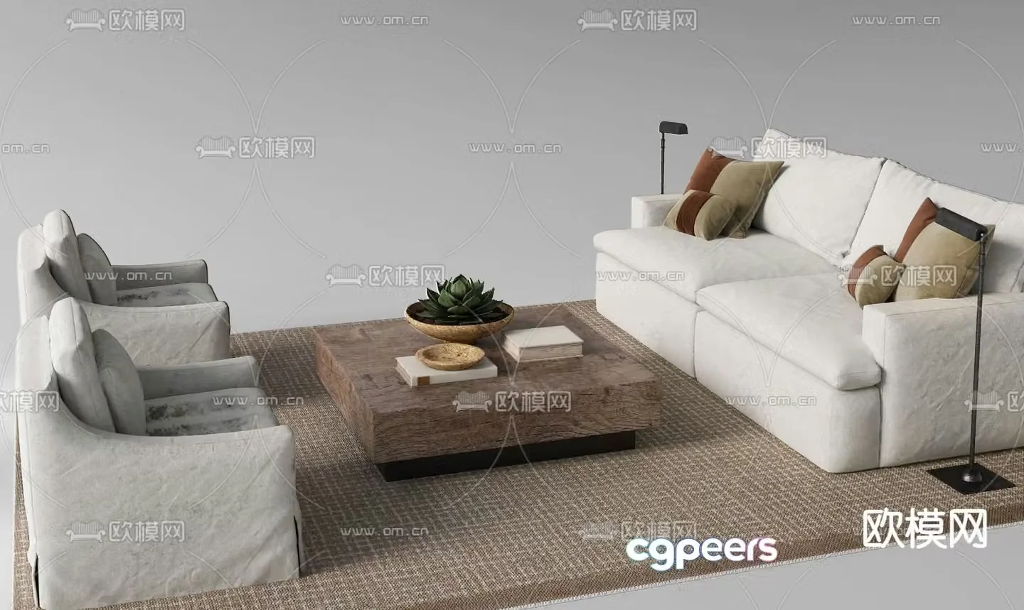 Modern combination sofa 3d model