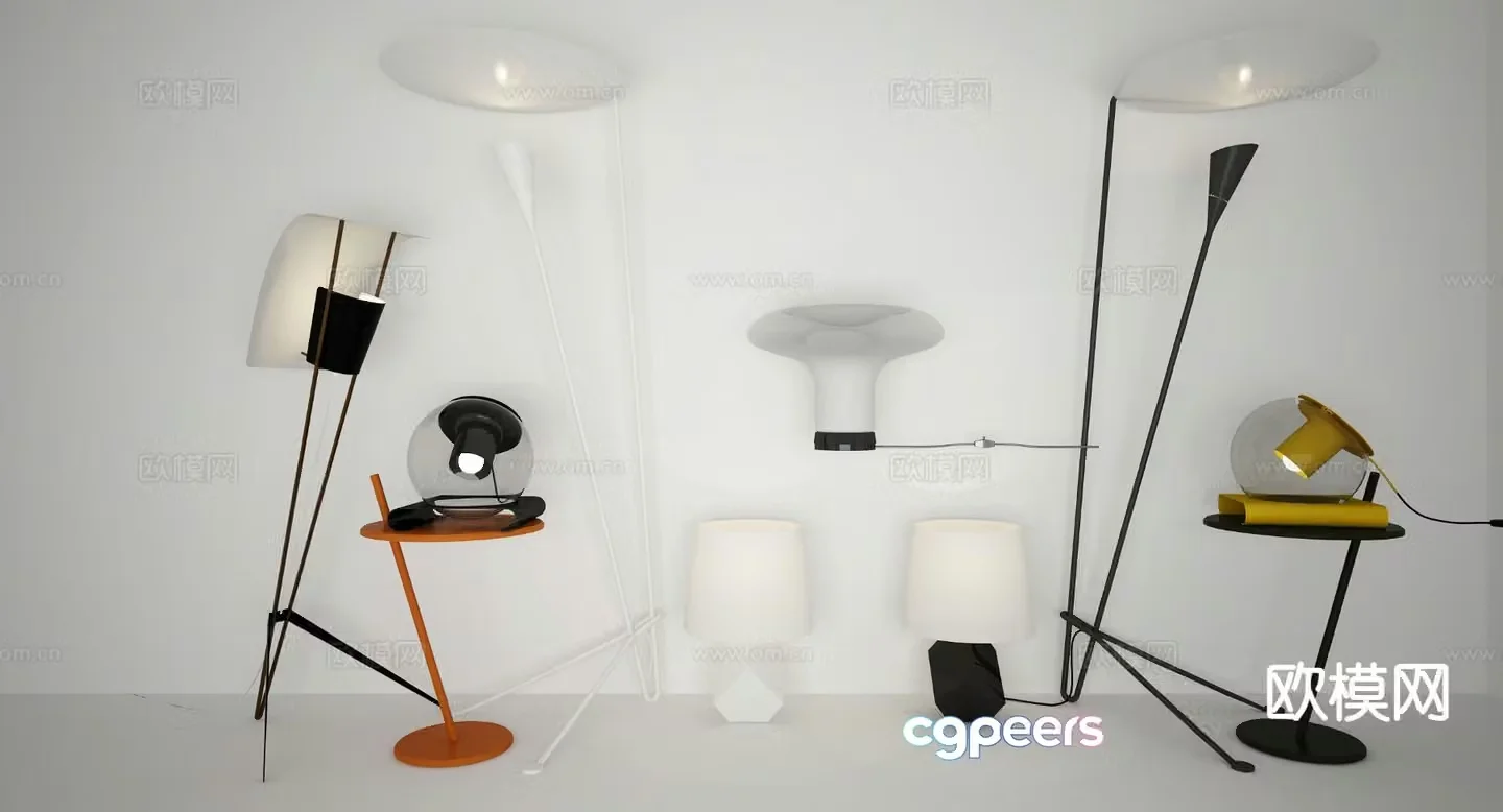 Italian minimalist floor lamp 3D model