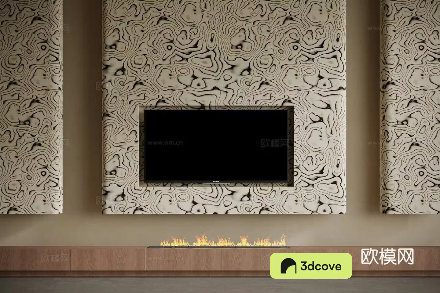 Modern medieval style TV background wall