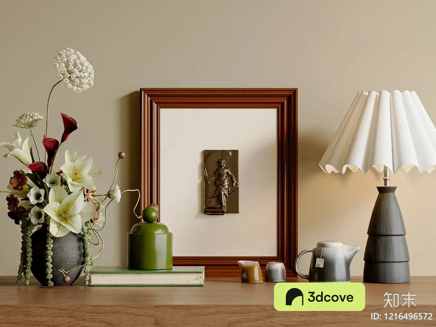 A Framed Picture On A Table