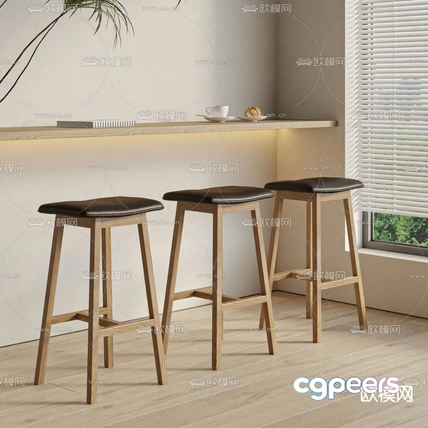 Modern bar stool bar stool 3d model