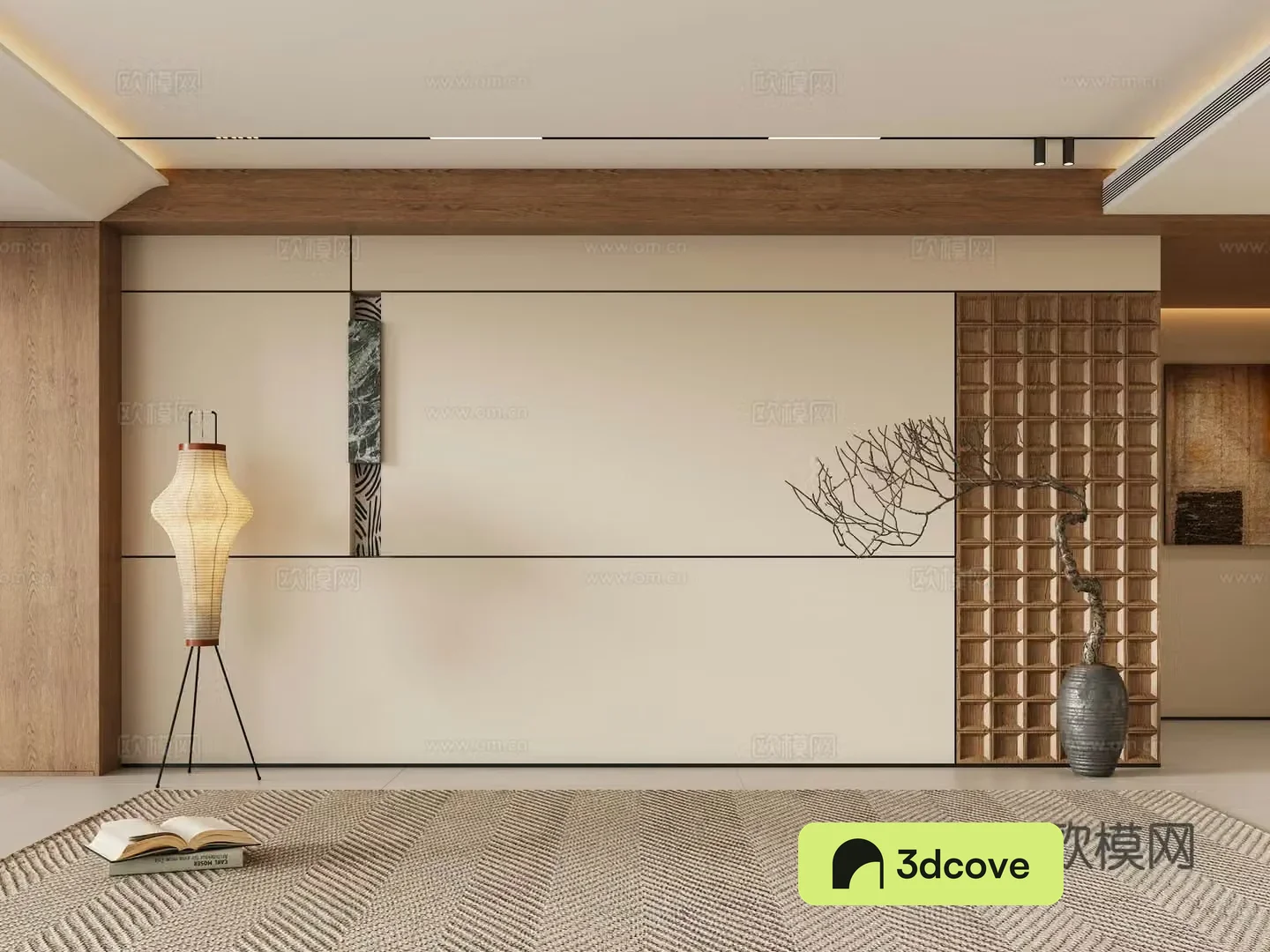 Wasabi Middle Ages Living Room Sofa Background Wall 3D Model