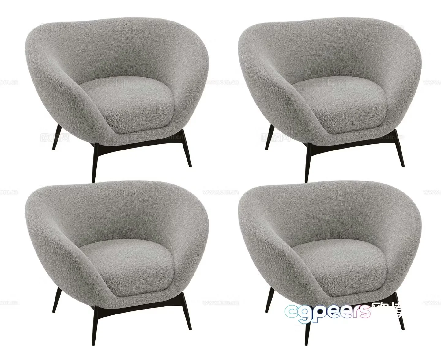 Modern armchair single chair leisure chair 3d model