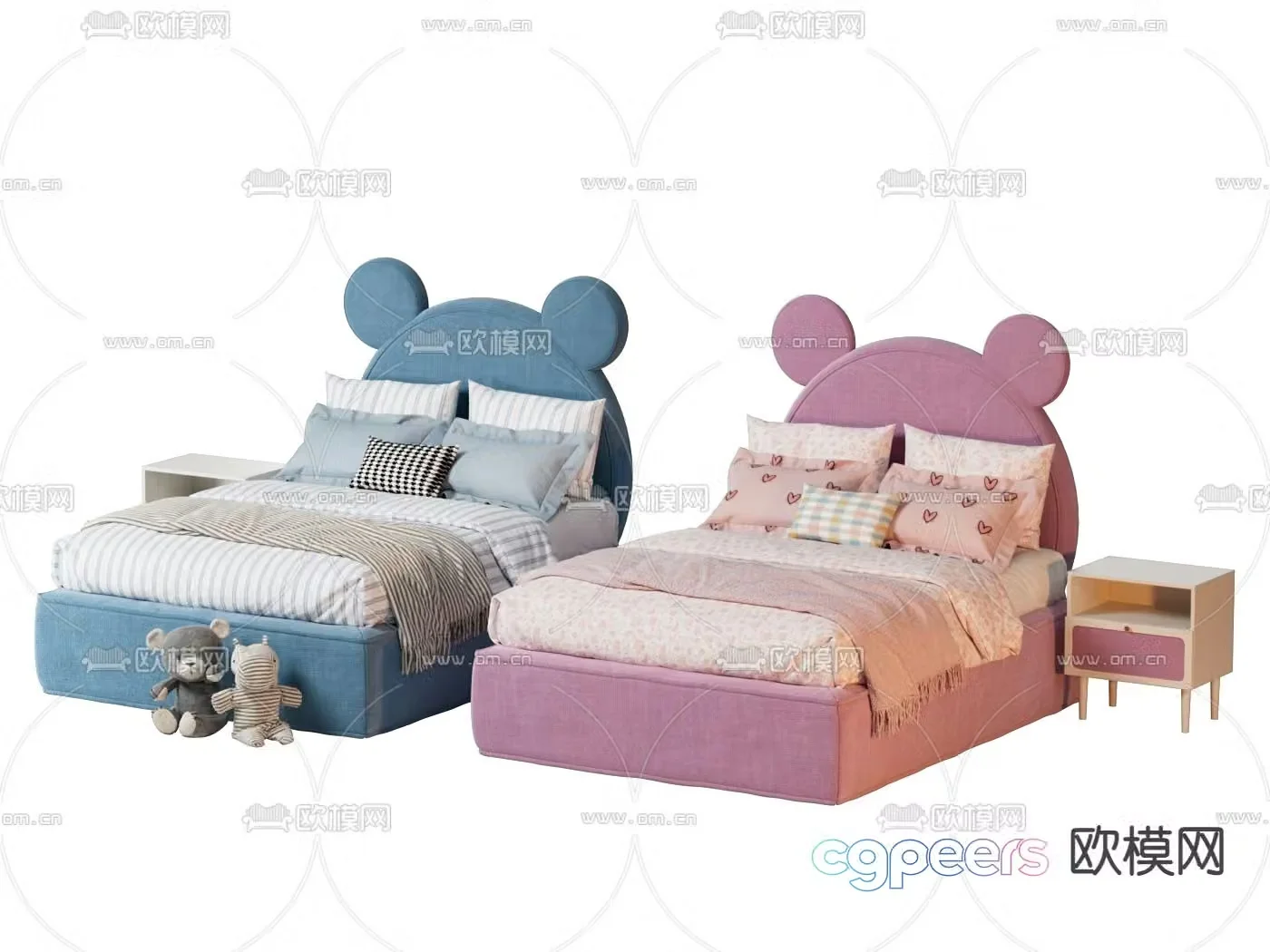Modern children’s bed boy’s bed girl’s bed 3d model