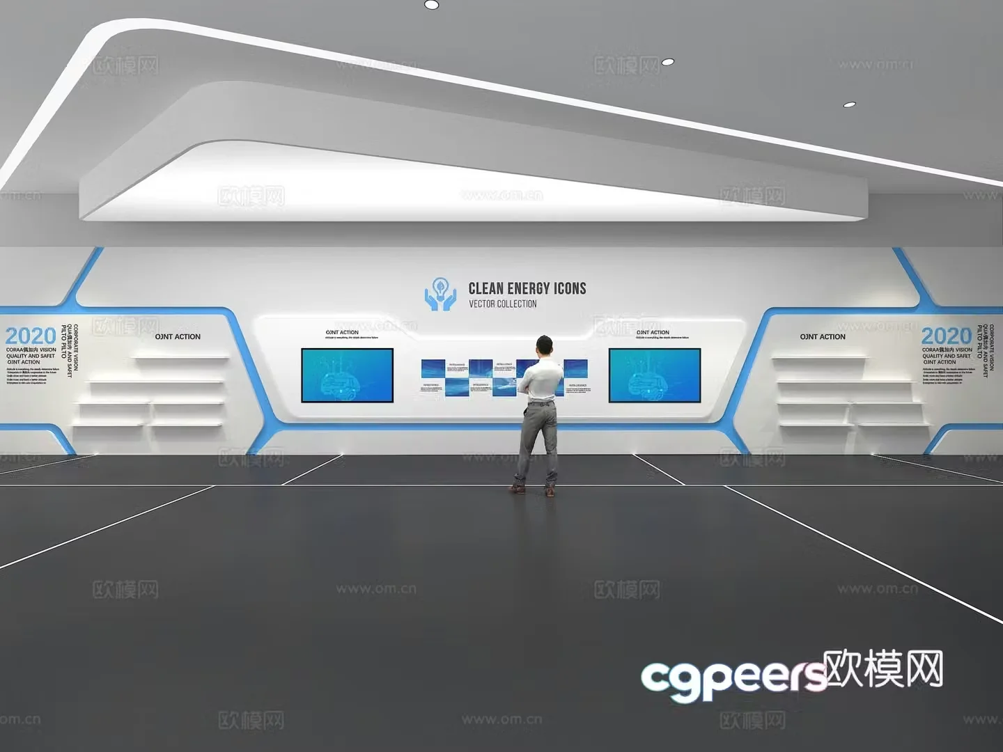 Cultural wall Corporate culture wall Display wall Theme wall Exhibition hall Campus culture Corridor 3D model