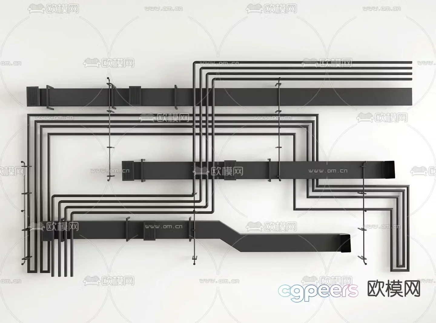 Ceiling duct ventilation duct fire duct 3d model
