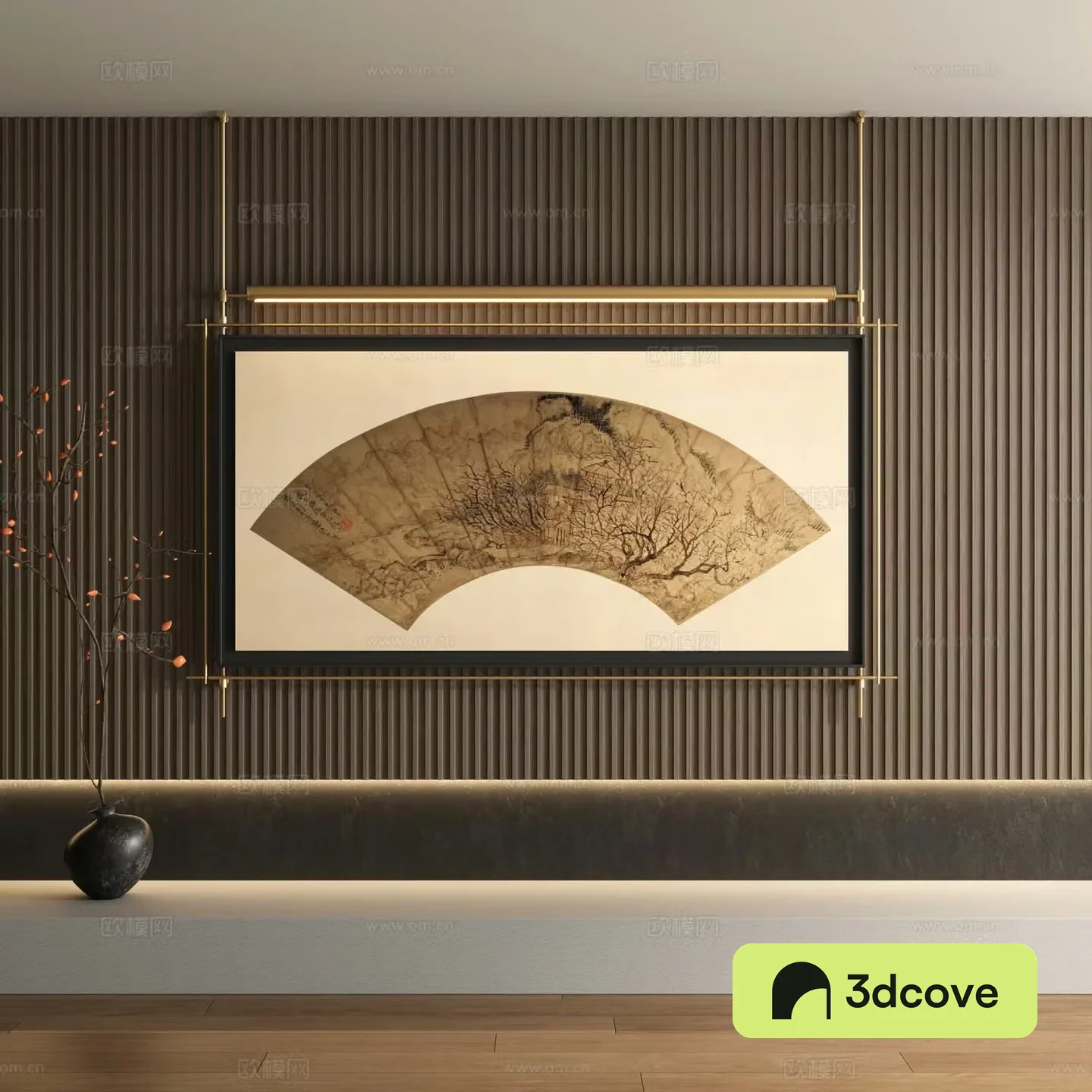 New Chinese style metal pole hanging paintings ancient paintings decorative paintings