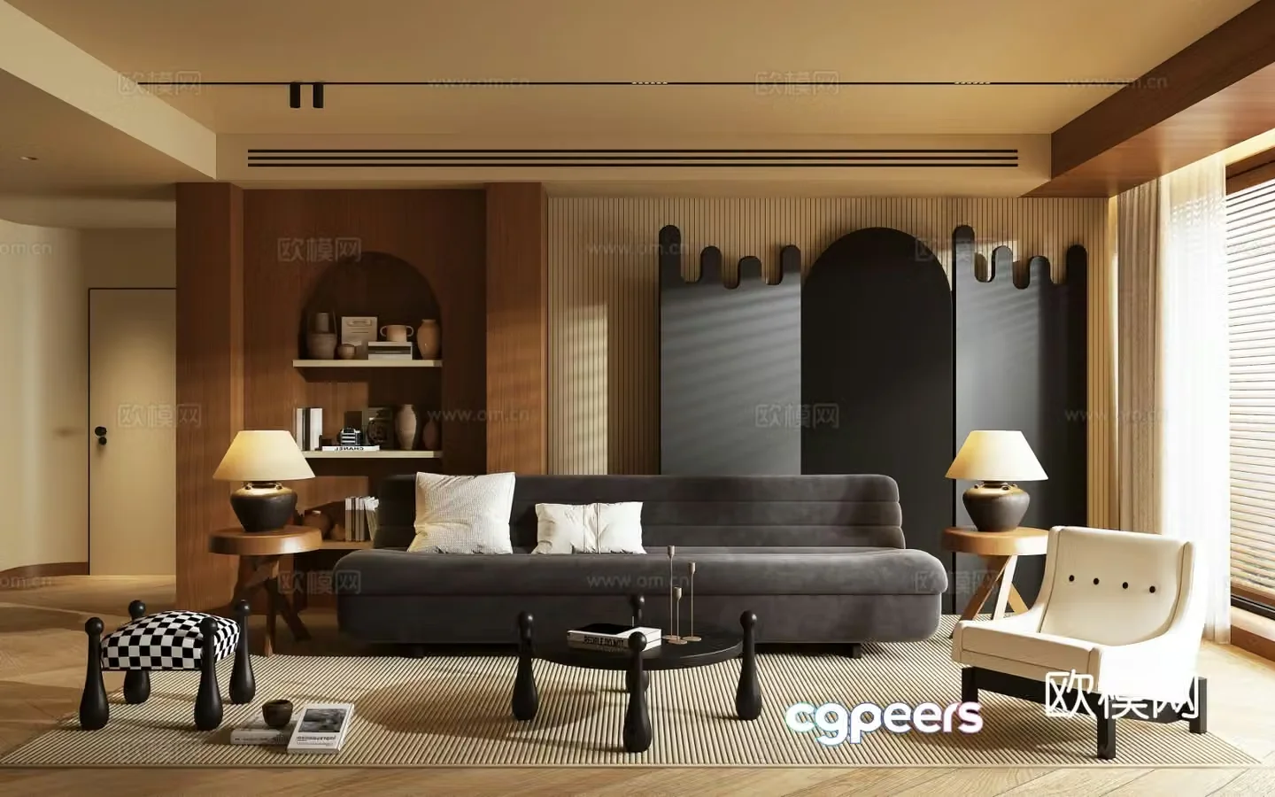 Medieval style living room 3D model