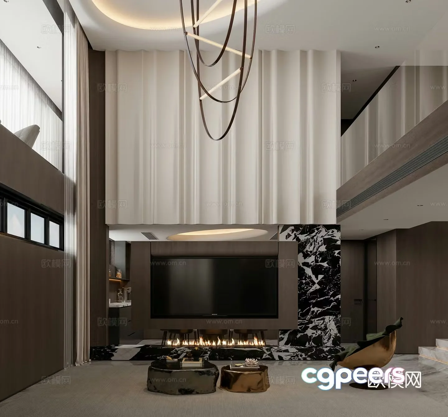 Italian light luxury villa 3D model