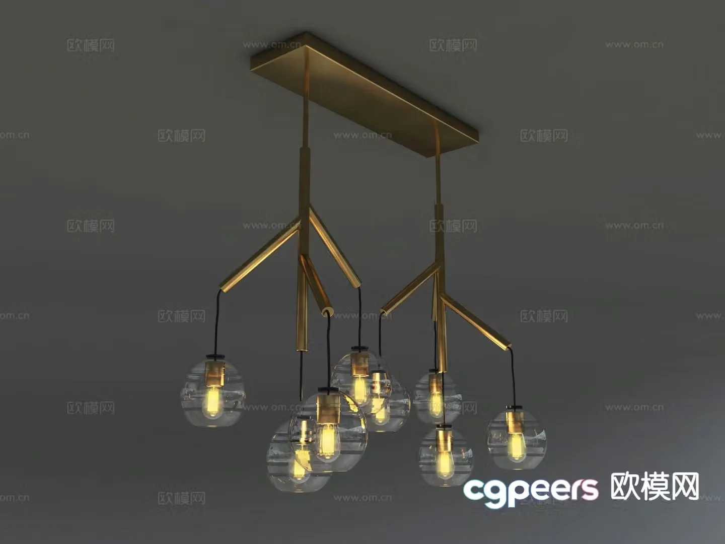 Light luxury chandelier glass ball chandelier 3d model