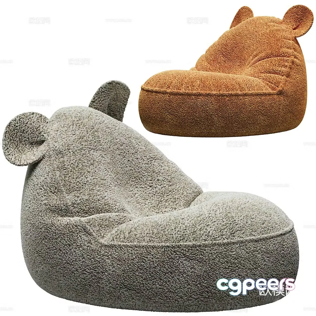 Modern fabric lazy sofa 3d model