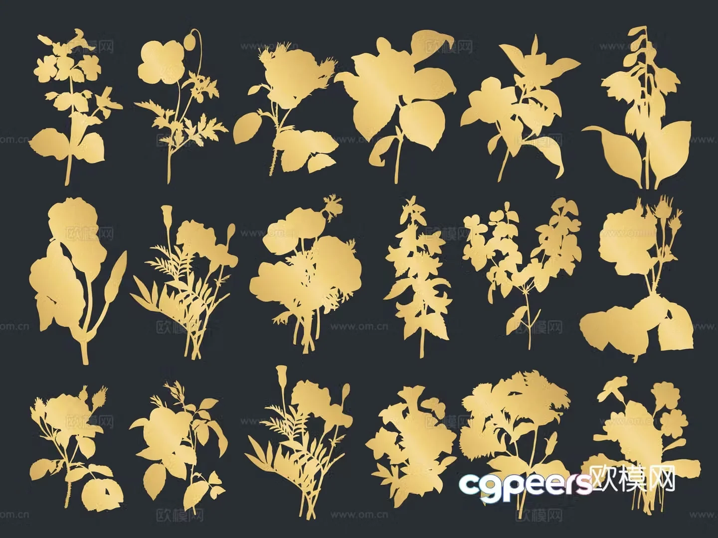 National Trend Metal Carving Flower Silhouette Winter Plum Blossom Wall Sticker 3D Model