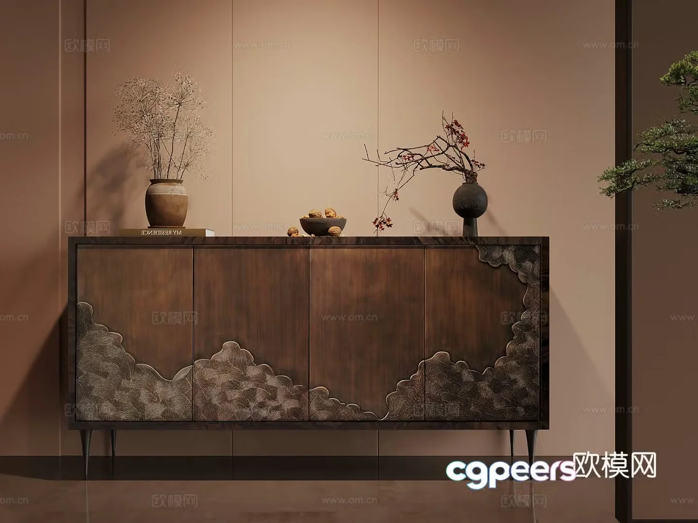 Porch Cabinet New Chinese style porch Cabinet 3D model