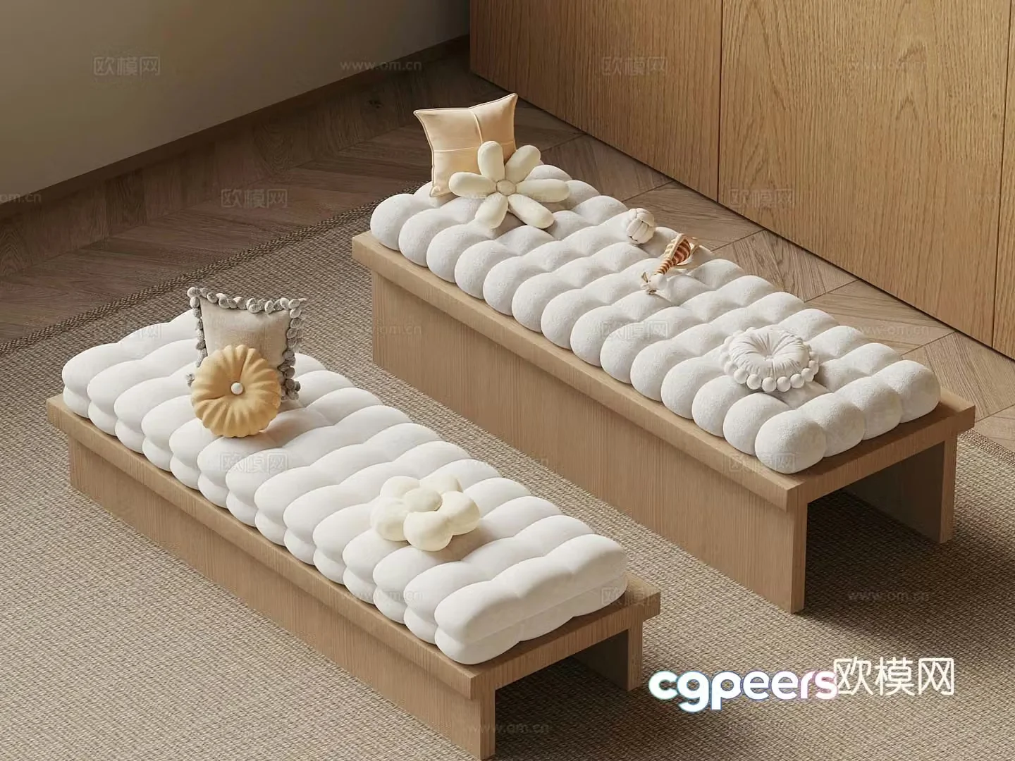 20 modern bay window cushion 3D model