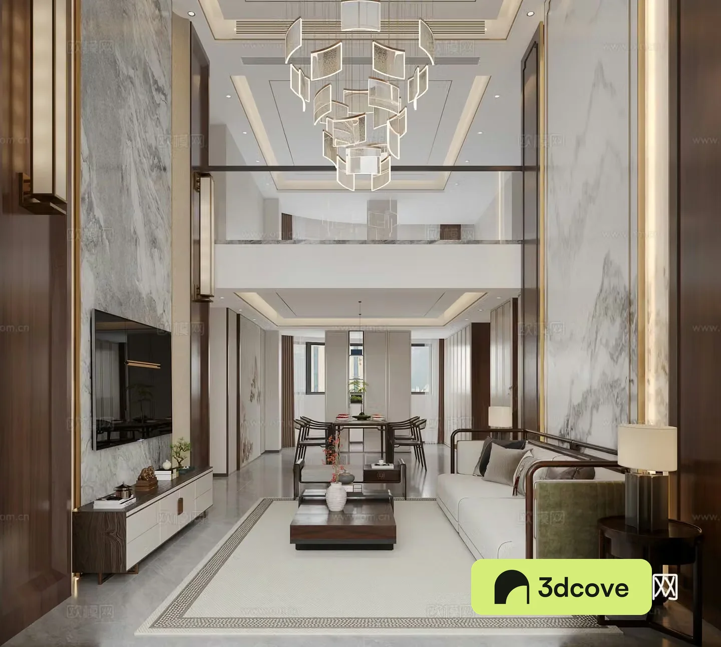 New Chinese style empty villa