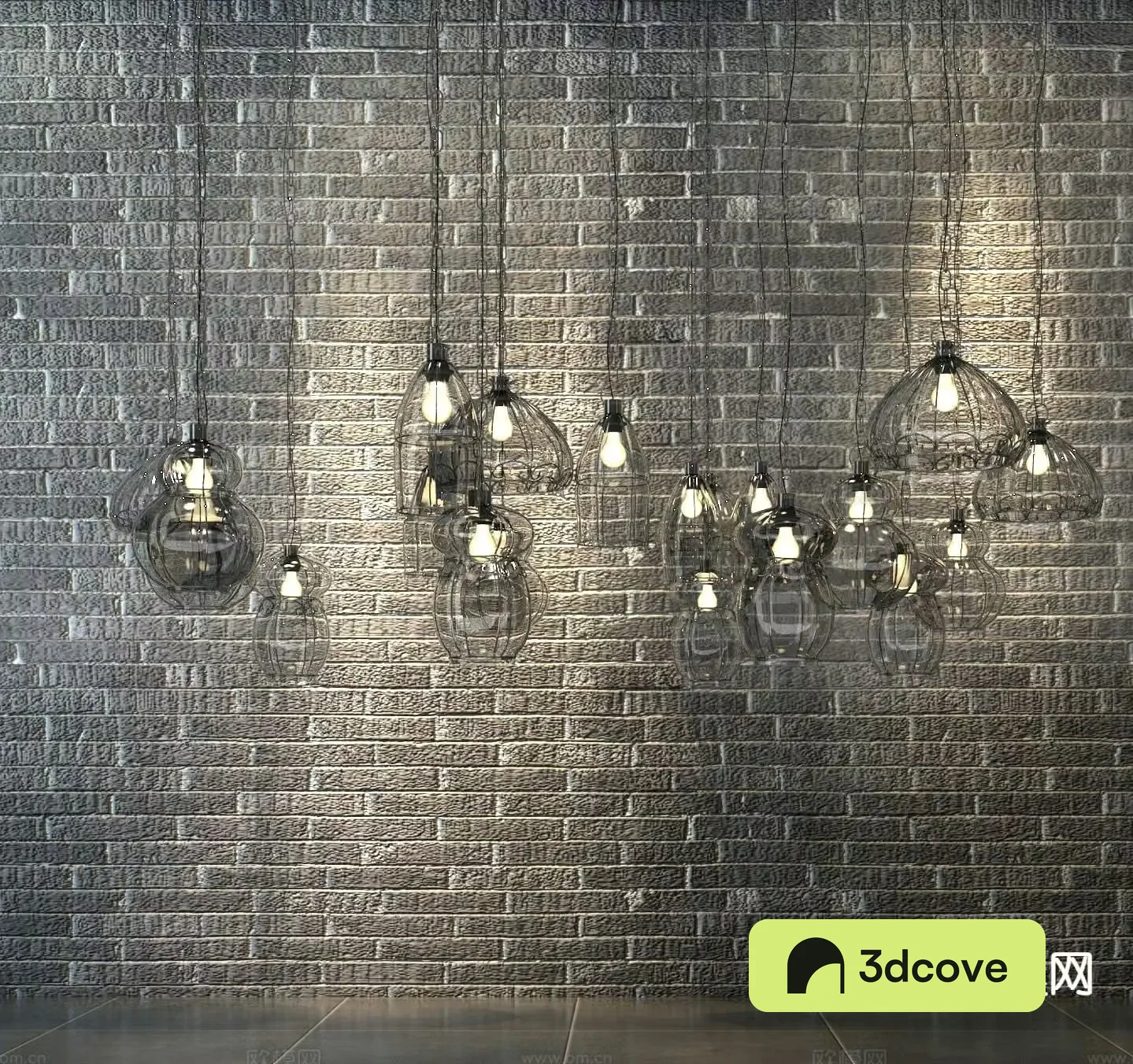 Industrial style chandelier glass chandelier fashion chandelier