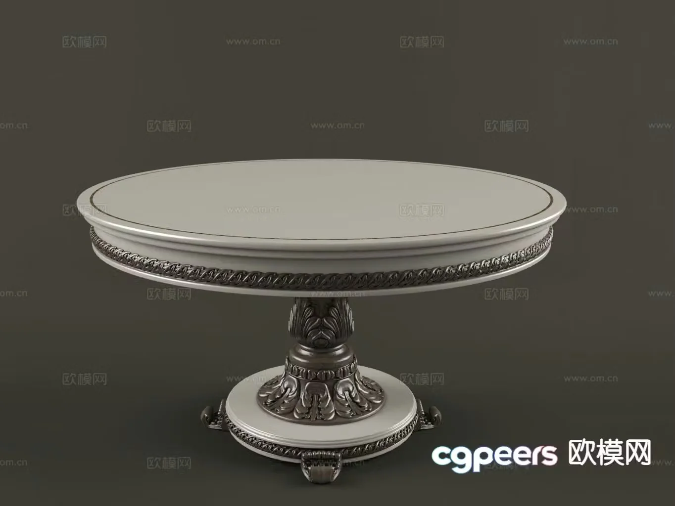 Round dining table 3d model
